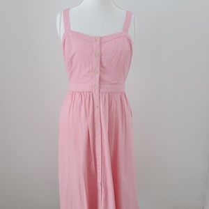 Madewell Pink Fleur Bow-Back Dress